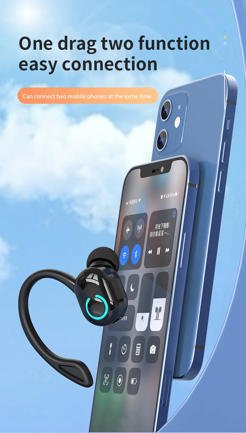 Écouteurs sans fil Bluetooth 5.0, oreillettes intra-auriculaires simples, étanches, TWS, mains libres, pour sport