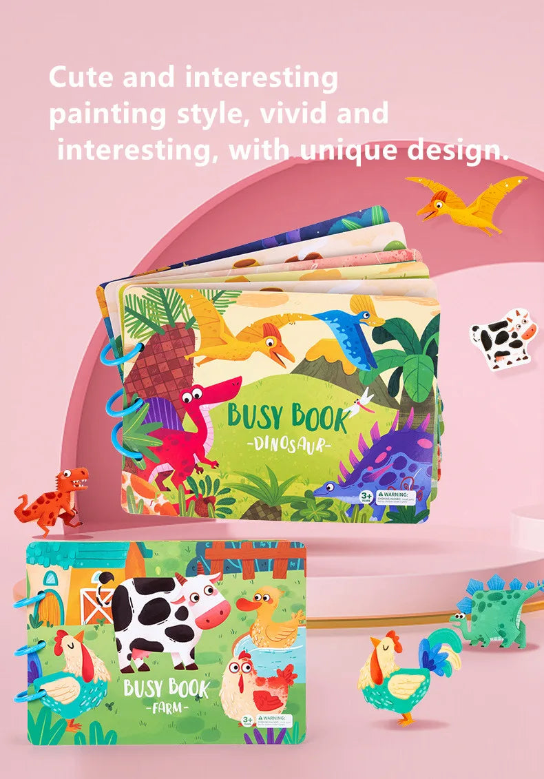 Autocollant livre silencieux Puzzles jeu jouets éducatifs enfants à plusieurs reprises carte occupée pâte correspondant Cognition bébé début Montessori jouet