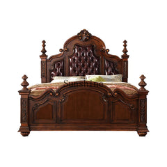 Lit double en cuir américain, lit de princesse rétro, tout en bois massif, européen