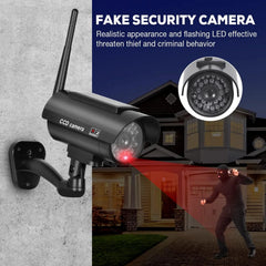 Fausse caméra factice à énergie solaire cctv sécurité wifi sans fil extérieur clignotant led vidéo surveillance caméra factice