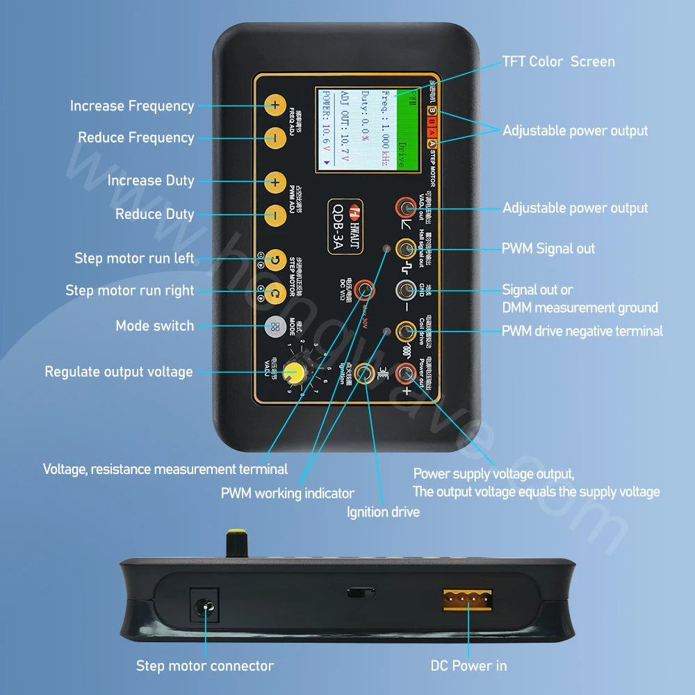 QDB 3A automatic ignition coil tester, electronic throttle test, IAC valves, high COP coils, injectors, FID valves, diagnostic tool