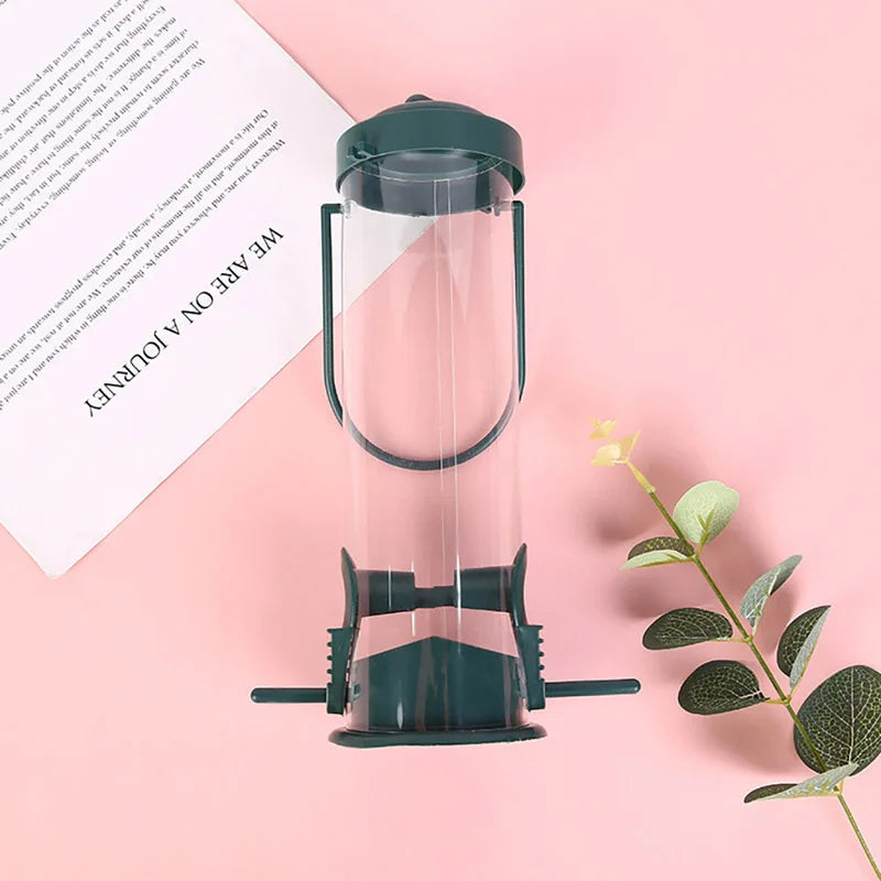 Pet bird feeder, outdoor hanging food dispenser, multiple holes, small bird feeder, automatic foot feeder, bird supplies