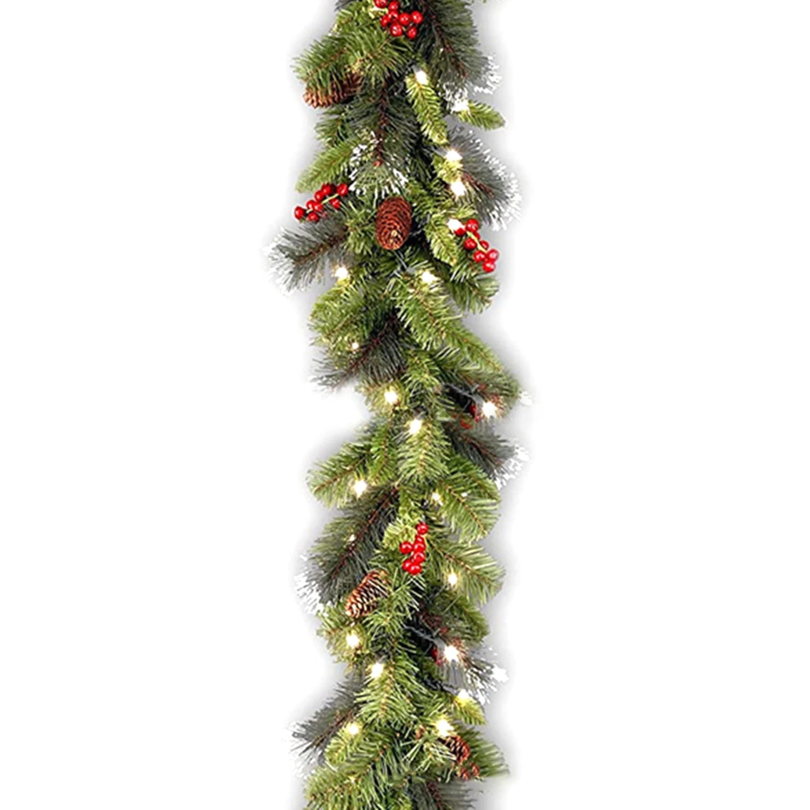 Rattan Festival Garland, 1.8/2.7M, Red Berry Branches, Elegant Party Decoration, Home Wall Door