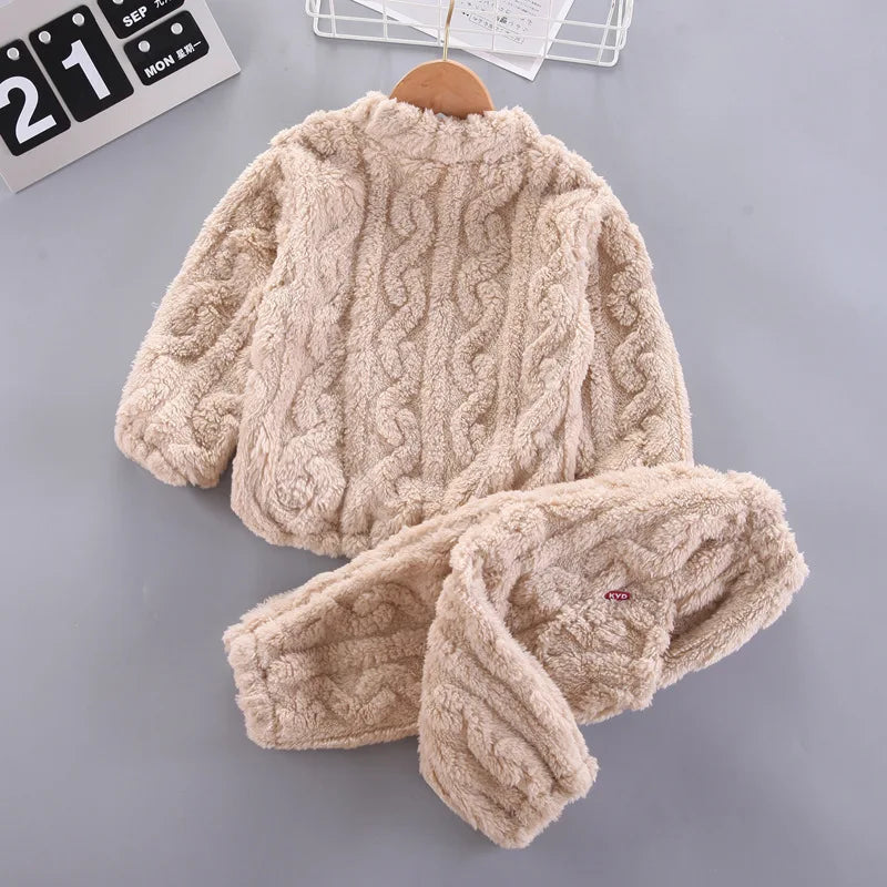 Pyjama chaud en forme de sourire pour garçon et fille, vêtement de nuit pour enfant de 1 à 4 ans, couleur unie, automne et hiver