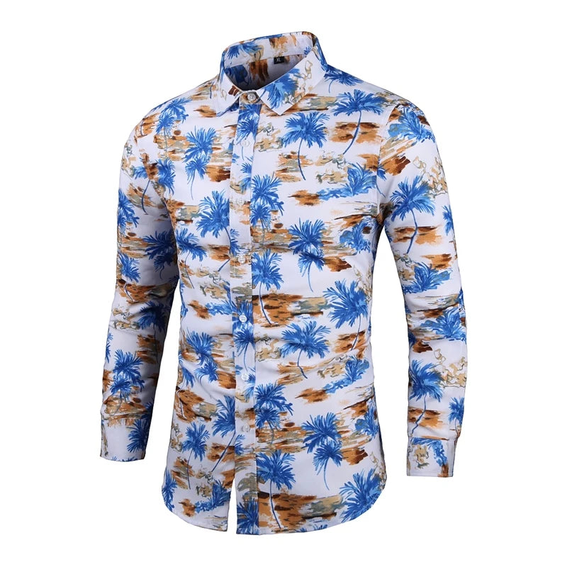 Chemise Slim Zones Me pour hommes, tenues florales, streetwear vintage, style chinois, chemises provoqué à manches longues, chemisiers pour hommes, 2022