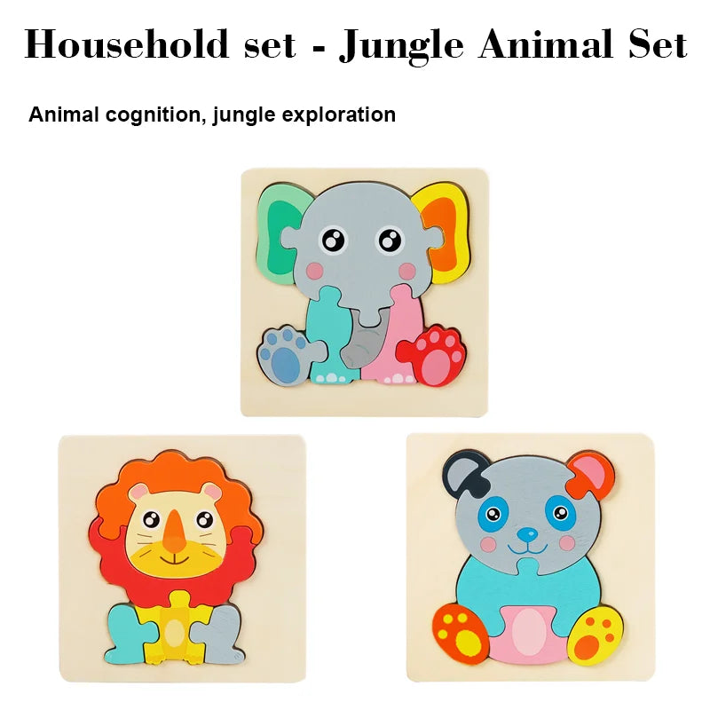 Ensemble de Puzzle en bois Montessori pour tout-petits, jeux pour bébés et enfants, jouets éducatifs et d'apprentissage de l'intelligence de 1 2 3 4 ans