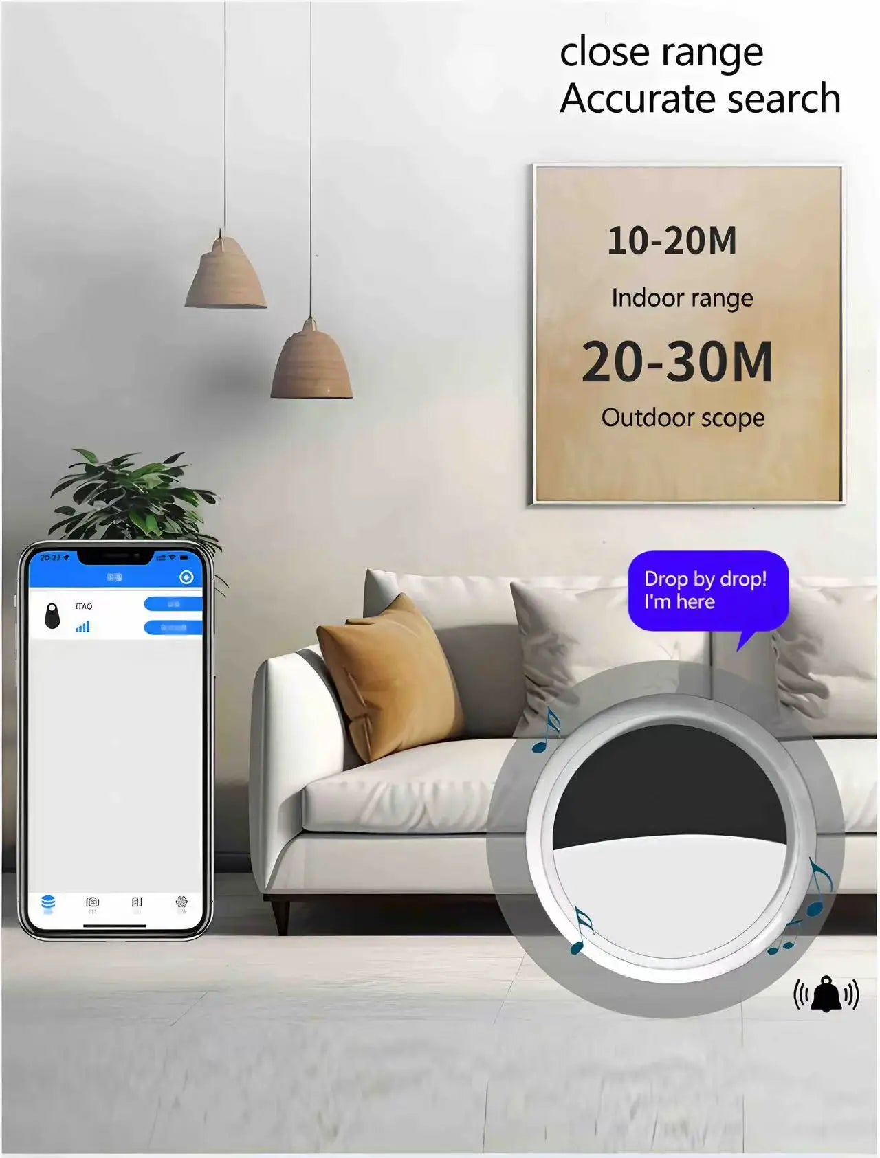 Localisateur intelligent de clé de traqueur de téléphone Airtag APP recherche avec alarme localisation en temps réel traqueur de positionnement pour enfants localisateur d'animaux de compagnie