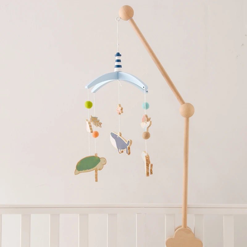 Hochets pour nouveau-né de 0 à 12 mois, jouets en feutre doux, cloche de lit de baleine, berceau Mobile suspendu, carrousel Musical, jouet pour garçons et filles, cadeau