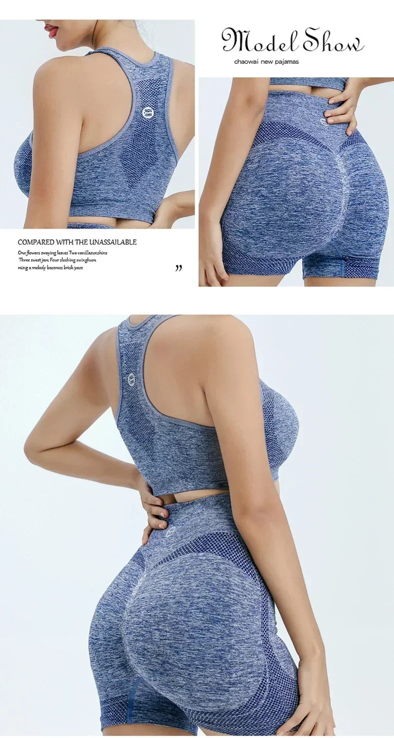 Ensemble de Yoga Shorts de gymnastique femmes Sport soutiens-gorge brassière hauts d'entraînement pour femmes vêtements de Yoga Fitness Leggings ensemble de gymnastique ensembles de Yoga sans couture