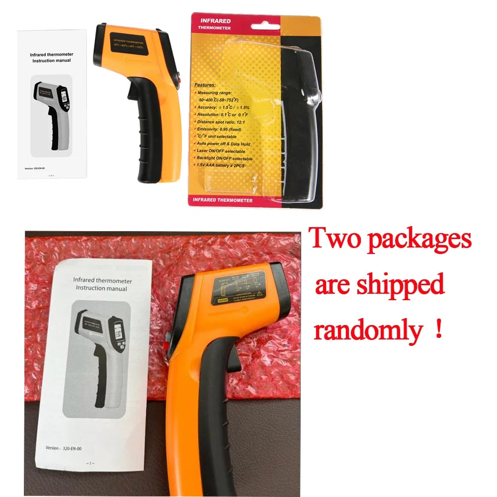 Thermomètre infrarouge, pistolet de température portable pour la cuisson, four à pizza, grill et moteur - Lecteur de température de surface laser