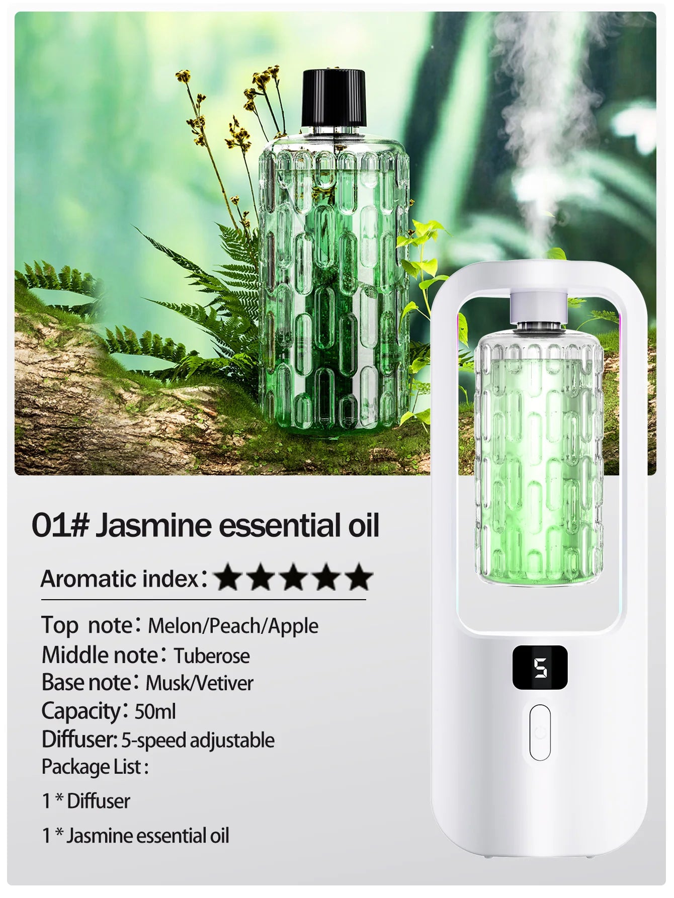Diffuseur d'aromathérapie automatique pour éliminer les odeurs, adapté à un usage domestique, avec de l'huile essentielle pour le rafraîchissement de l'air.