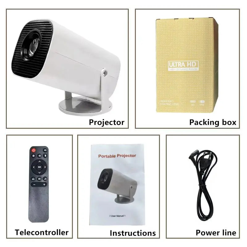 Projecteur intelligent P30 Android 11, WiFi 6, 4K, 1080P, prise en charge vidéo, système de divertissement domestique Portable natif 1280x720P