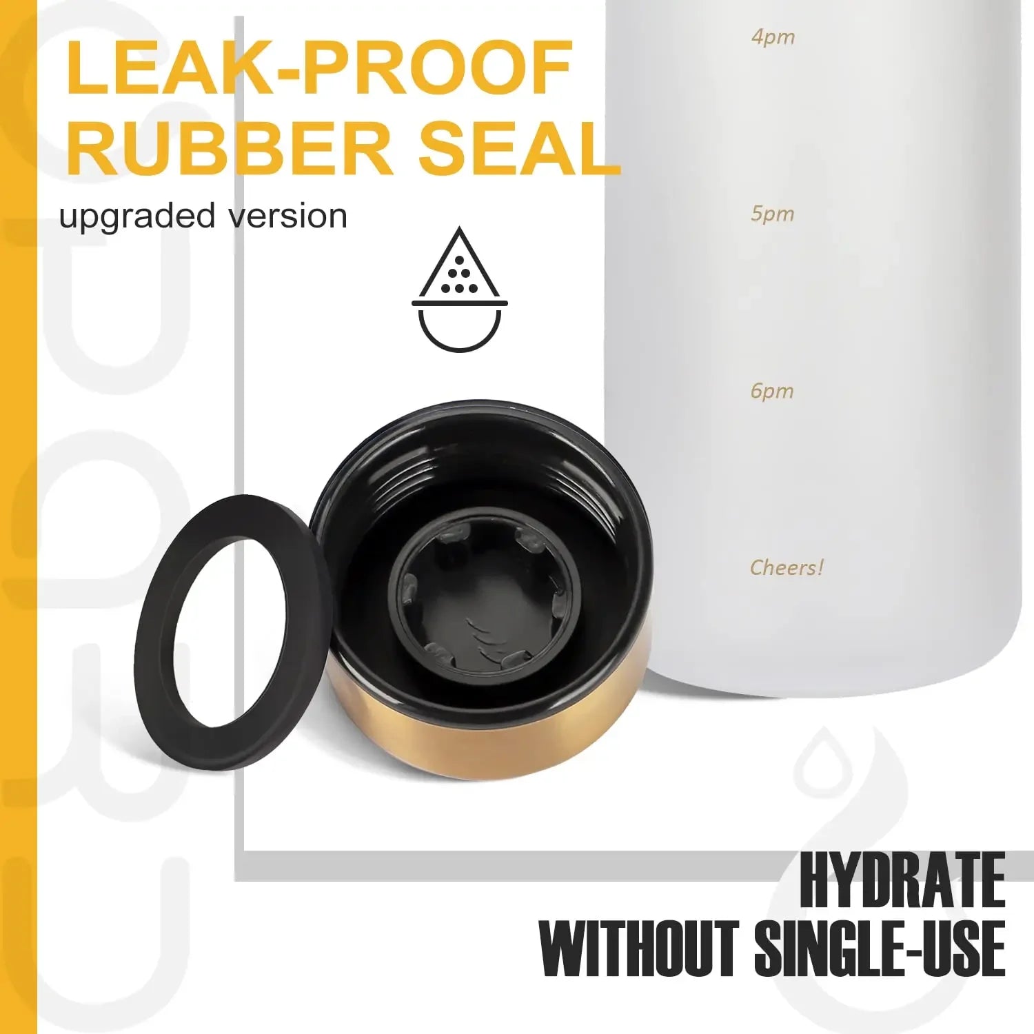 Nouveau 1L bouteille d'eau avec timbre de temps sans BPA réutilisable Fitness Sports voyage en plein air étanche tasse d'eau bouilloire givrée