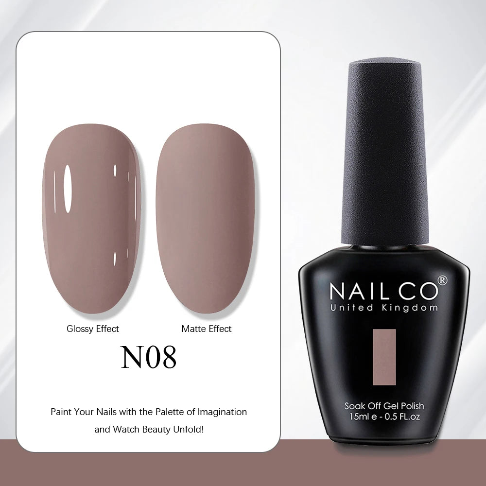 NAILCO 15ml Vernis à ongles Gel Vernis Semi Permanent UV Gel Vernis manucure Vernis Nail Art Nude Gel Poliish