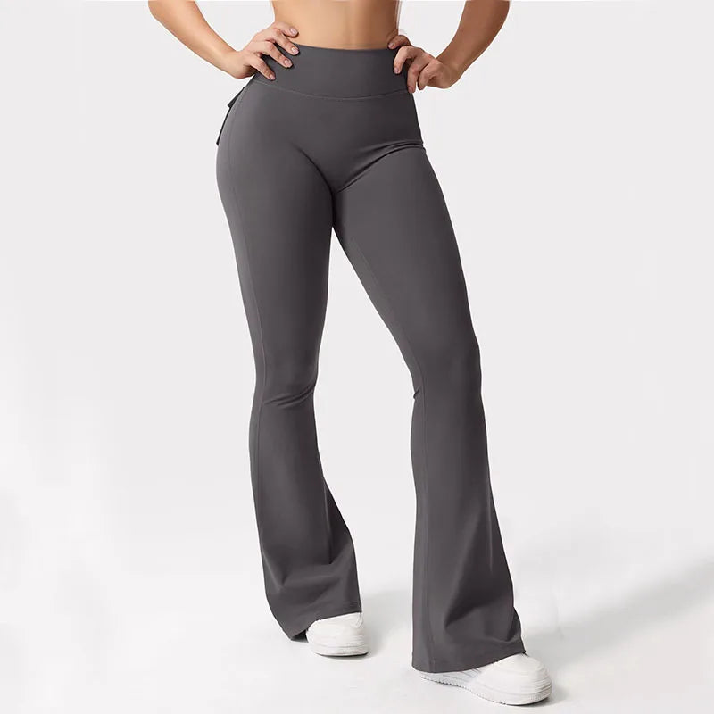 Leggings de Yoga à jambes larges et extensibles pour femmes, sensation nue, vêtements de travail de Fitness à Compression avec poches, nouvelle collection 2024 ﻿