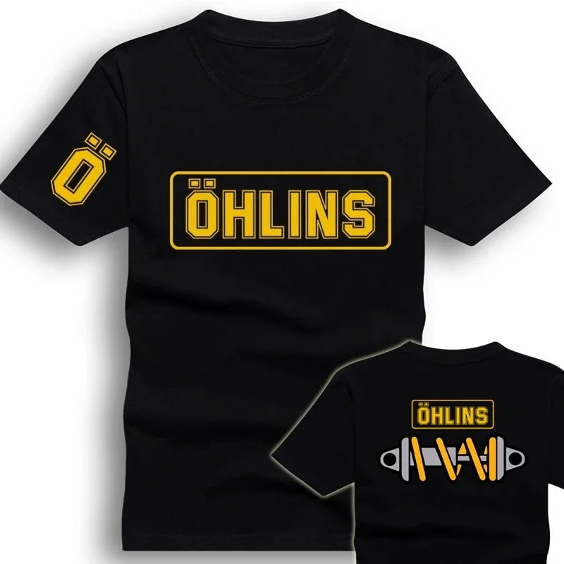 Desktop_Amazing Men's Ohlins Shock Suspension Car Motorcycle Sport Racing T-Shirt Summer Casual Oversized Short Sleeve