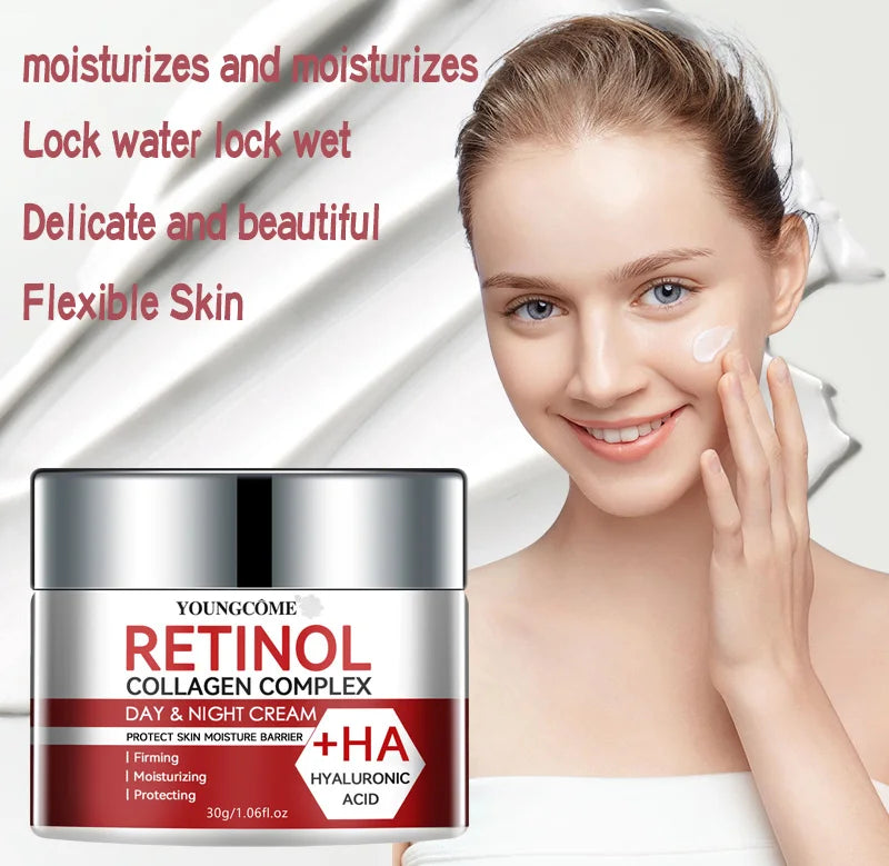 Crème hydratante de soin du visage au collagène au rétinol, hydratation en profondeur, adaptée au vieillissement sec, crème hydratante pour la réparation de la peau