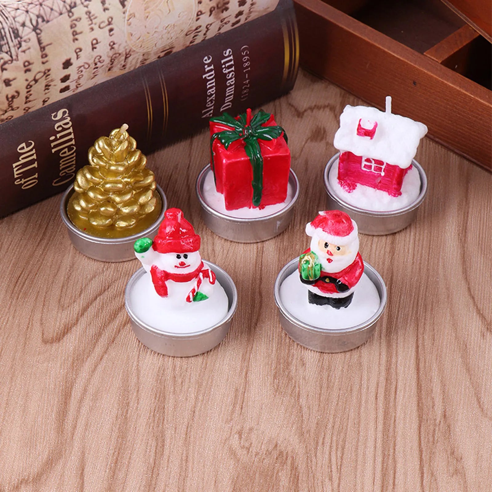 Bougie parfumée pour arbre de noël, faite à la main, père noël, bougies mignonnes en cire de soja, bonhomme de neige, bougies de mariage, décoration de la maison, cadeaux de fête de noël