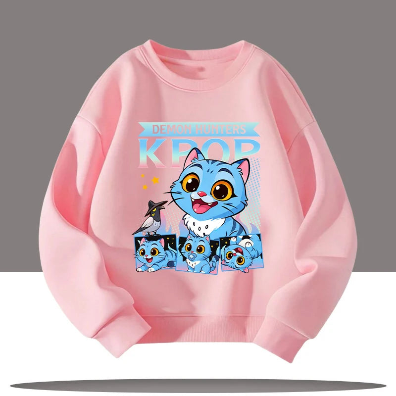 Vêtements pour enfants K-pop chasseurs de démons dessin animé imprimé 3-12 ans nouveau Style enfants col rond Sport chemise mignon fille haut décontracté