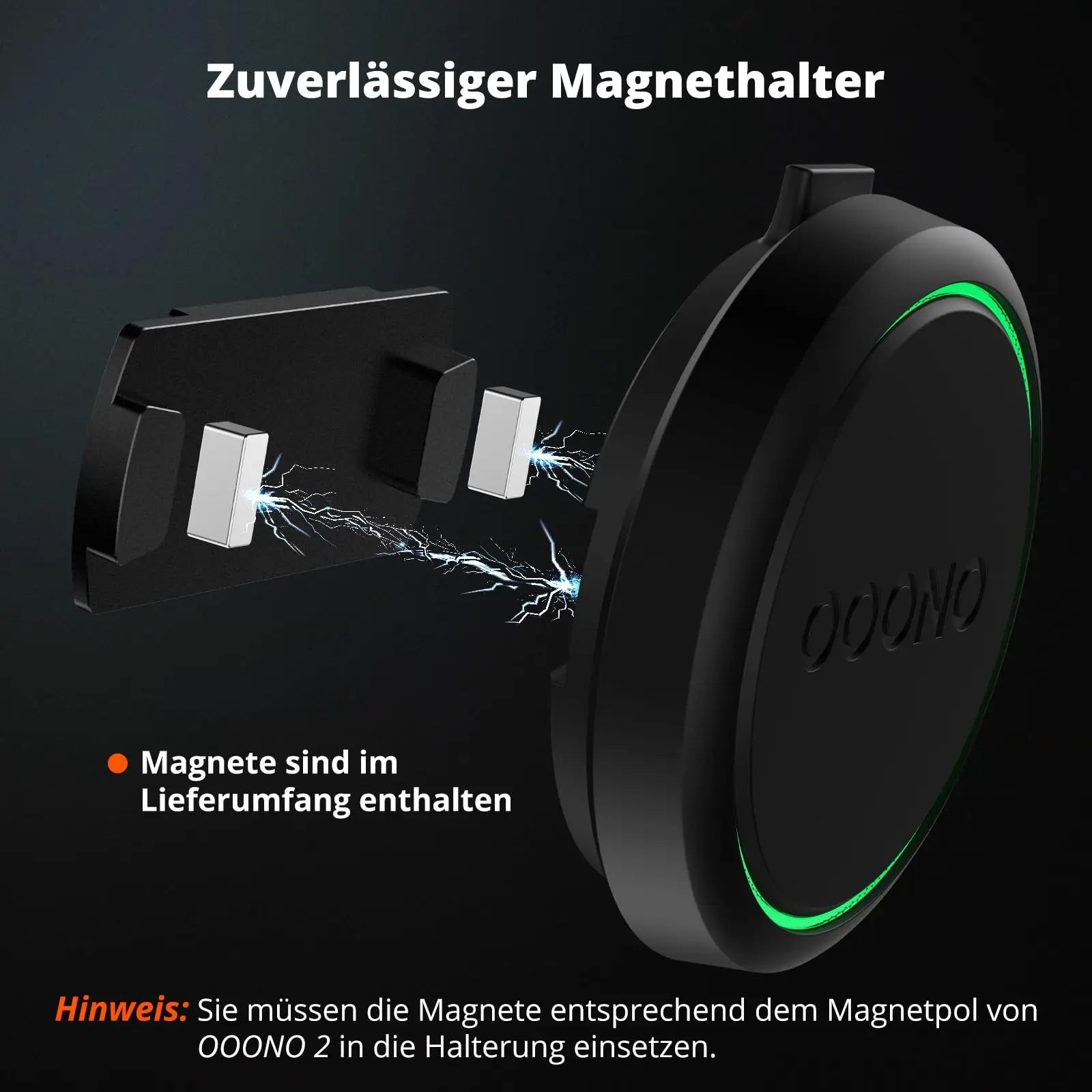 Support de voiture magnétique pour OOONO CO-Driver NO2, support de voiture en métal robuste avec aimants intégrés, Compatible avec la caméra de vitesse OOONO NO2