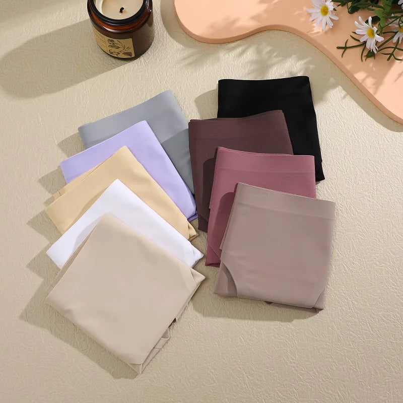 3 pièces/ensemble femmes culottes Sexy sans couture sans Trace sous-vêtements taille basse slips 9 couleurs unies respirant intimes Lingerie Ultra mince