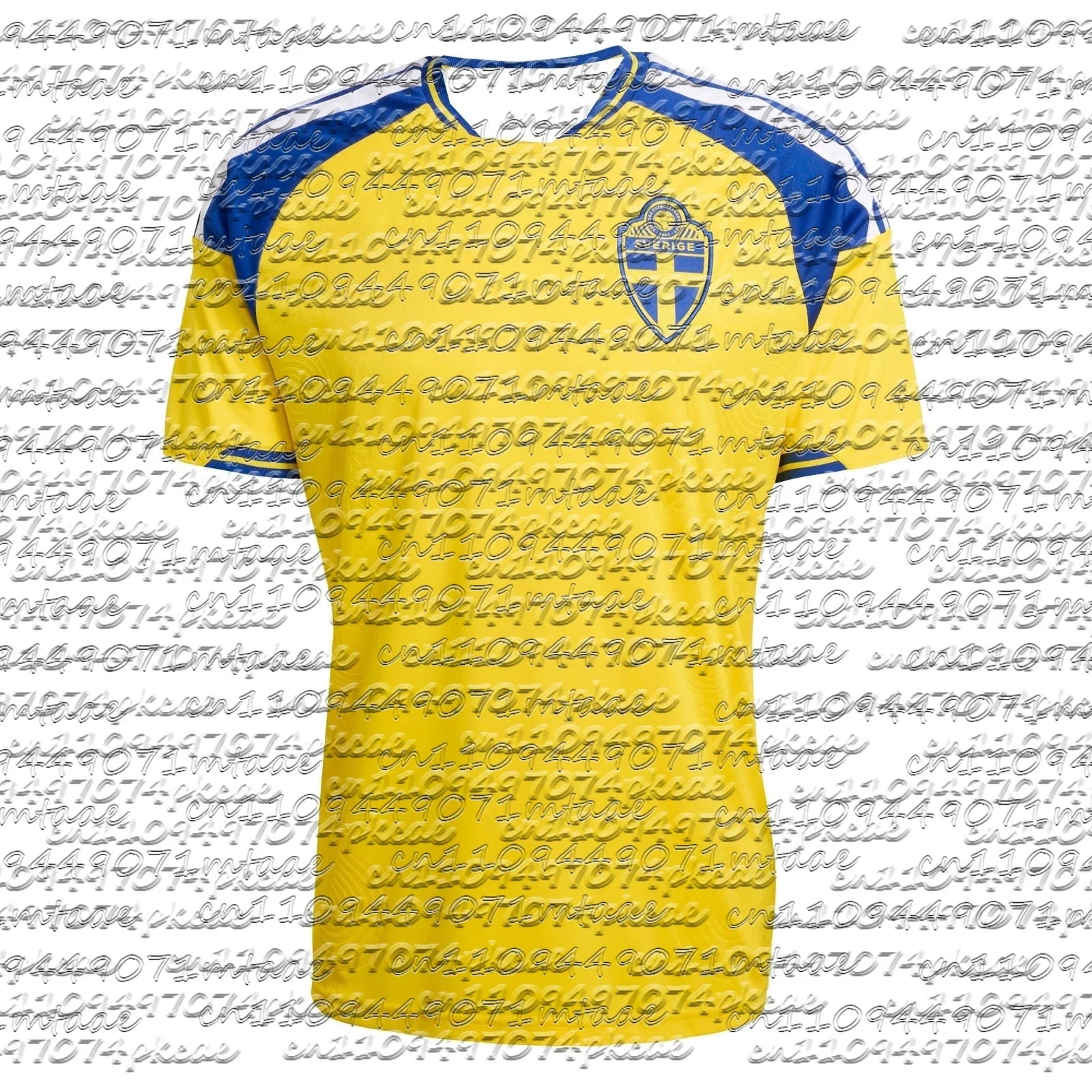 Men's Swedish National Team Home Football Jersey, Quick Dry Casual Loose T-Shirts, Suitable for Daily Wear and Training