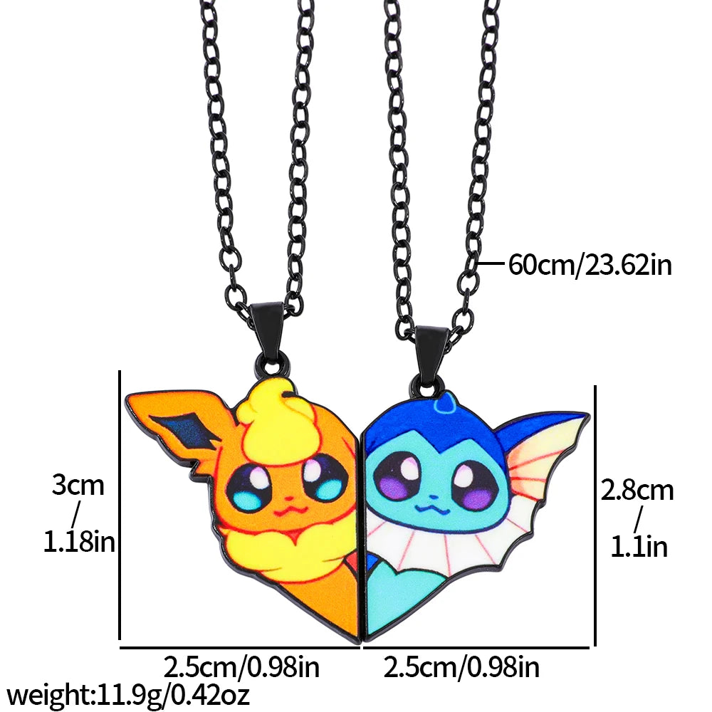 Ensemble de colliers Pokémon Eevee Evolution avec Umbreon, Espeon, Sylveon, Jolteon, pendentif Flareon, cadeau de bijoux animés pour les fans des femmes