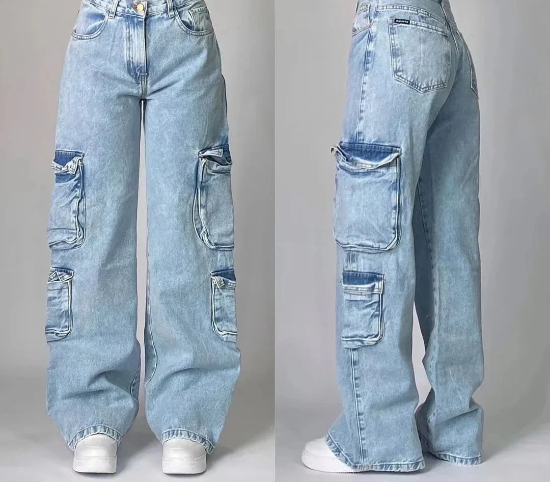 Jeans à jambes larges unisexes pour femmes, pantalons de vadrouille chauds, Street Y2K, Hip Hop, Joker Respzed, New Clearance Spot, American Fashion