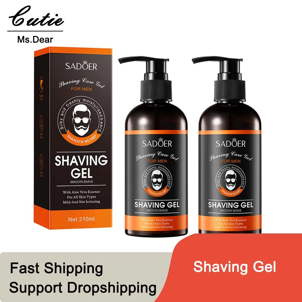 2 pièces hommes indolore propre hydrater lisse soin de la barbe Gel de rasage Gel de rasage Non irritant adoucir favoris les favoris barbe crème de rasage