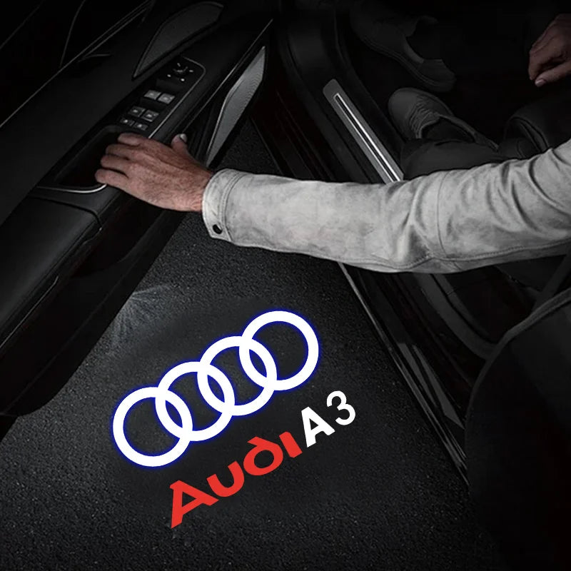 Projecteur Laser Led de Logo de lumière de bienvenue de porte de voiture, pour Audi A1 A3 A4 A5 A6 B5 B6 B7 B8 C5 C6 C7 A7 A8 Q3 Q5 Q7 TT 8V, accessoire de voiture