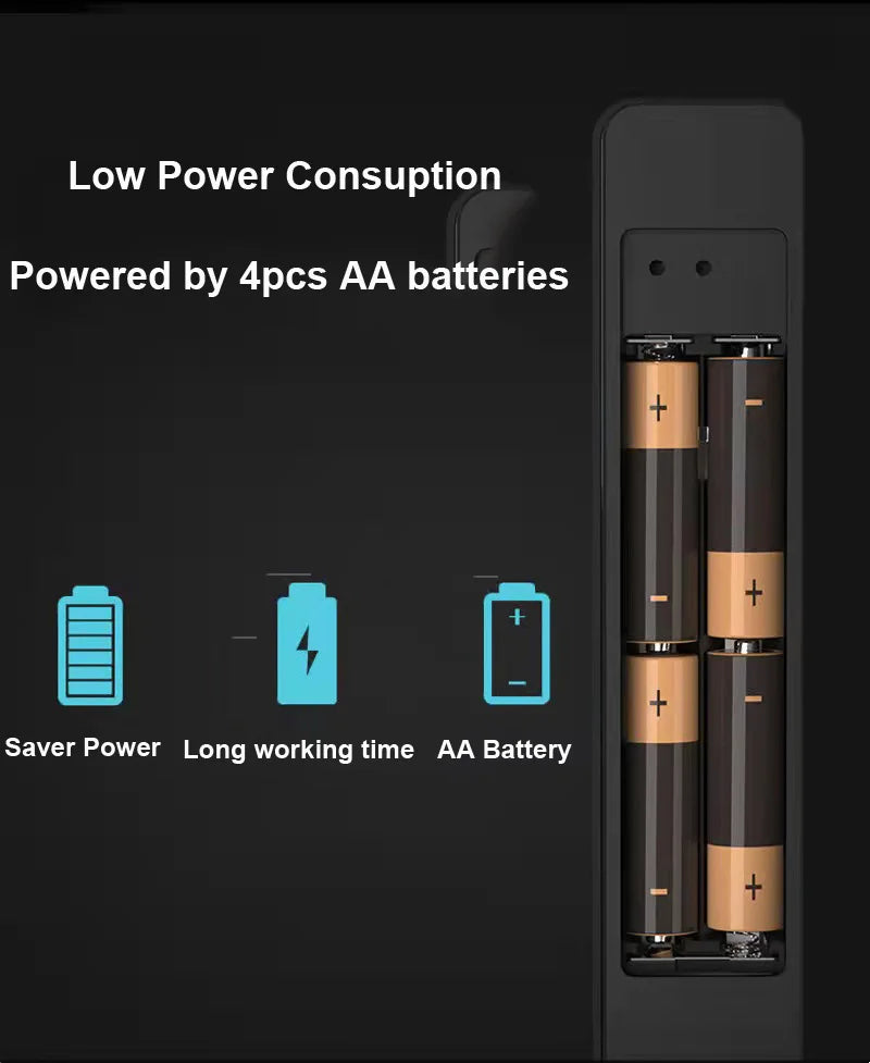 Serrure intelligente pour porte coulissante, étanche, mince, 2.8CM, mot de passe par empreinte digitale, carte IC, clé, compatible avec l'application TTlock et l'en-tête biométrique Alexa
