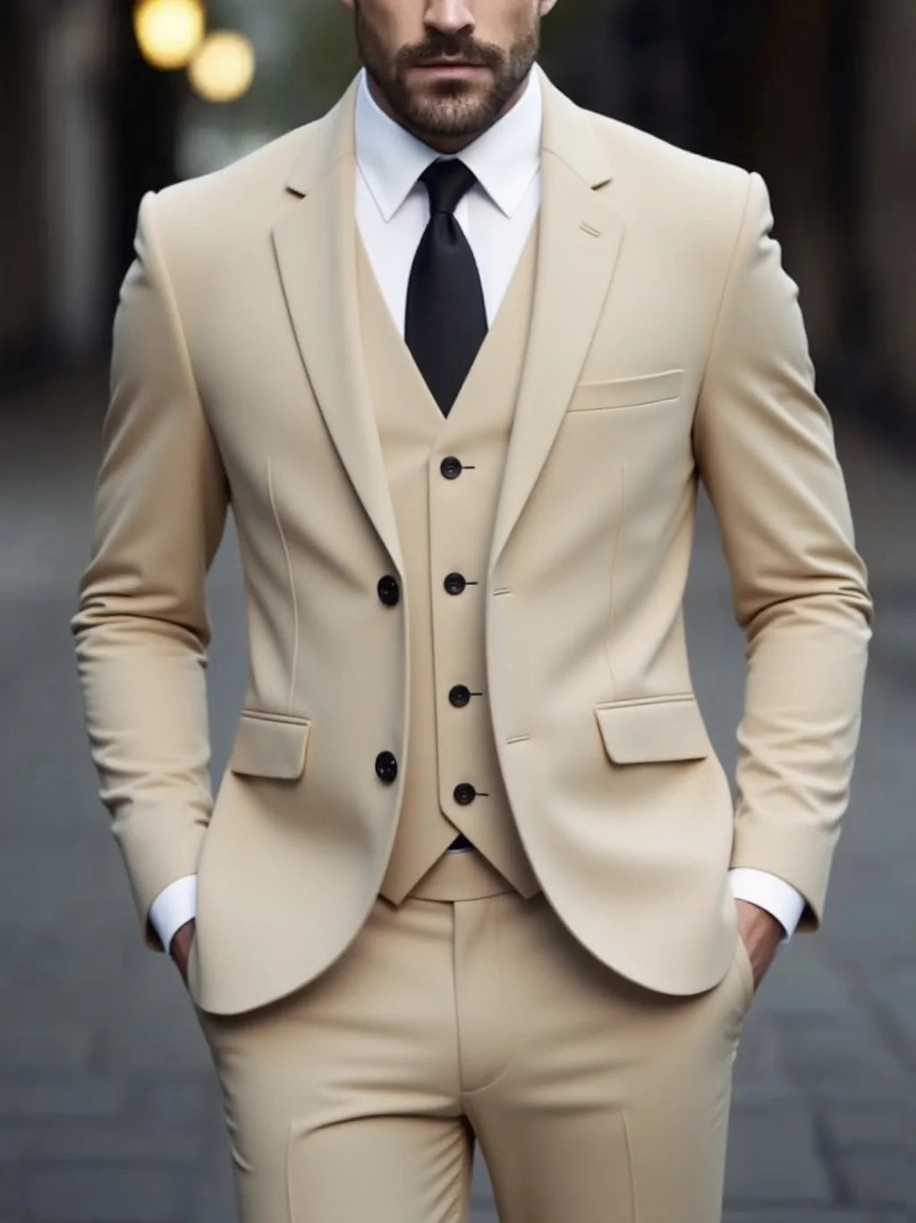 Costume blanc trois pièces pour hommes, Anti-rides, sans fer, costume formel d'affaires en fourrure antiadhésive, vêtements de travail sur le lieu de travail quatre saisons Dr