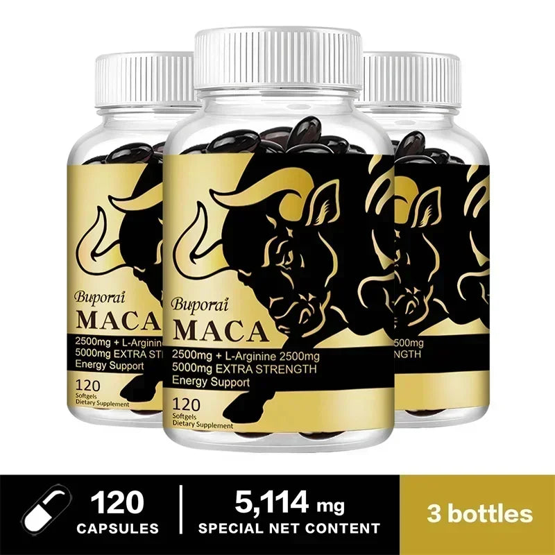 Supplément de racine de maca - avec Panax Ginseng pour augmenter l'énergie, améliorer l'endurance, la force musculaire et les performances athlétiques