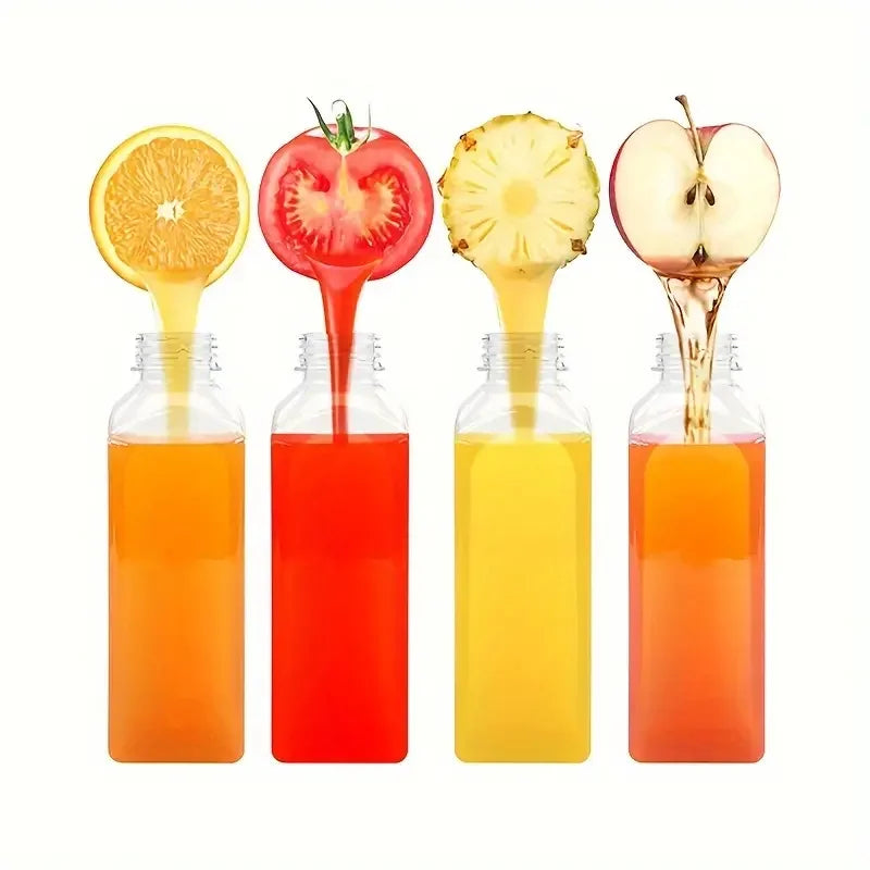 2 ou 6 jus en plastique réutilisables HI avec couvercle, 5 Oz, 8 Oz, 12 Oz, 16 oz, idéal pour la Smunvétérans wn ie, le lait, etc. -Facile à nettoyer et à compléter-Leak-Verde pour Bpa