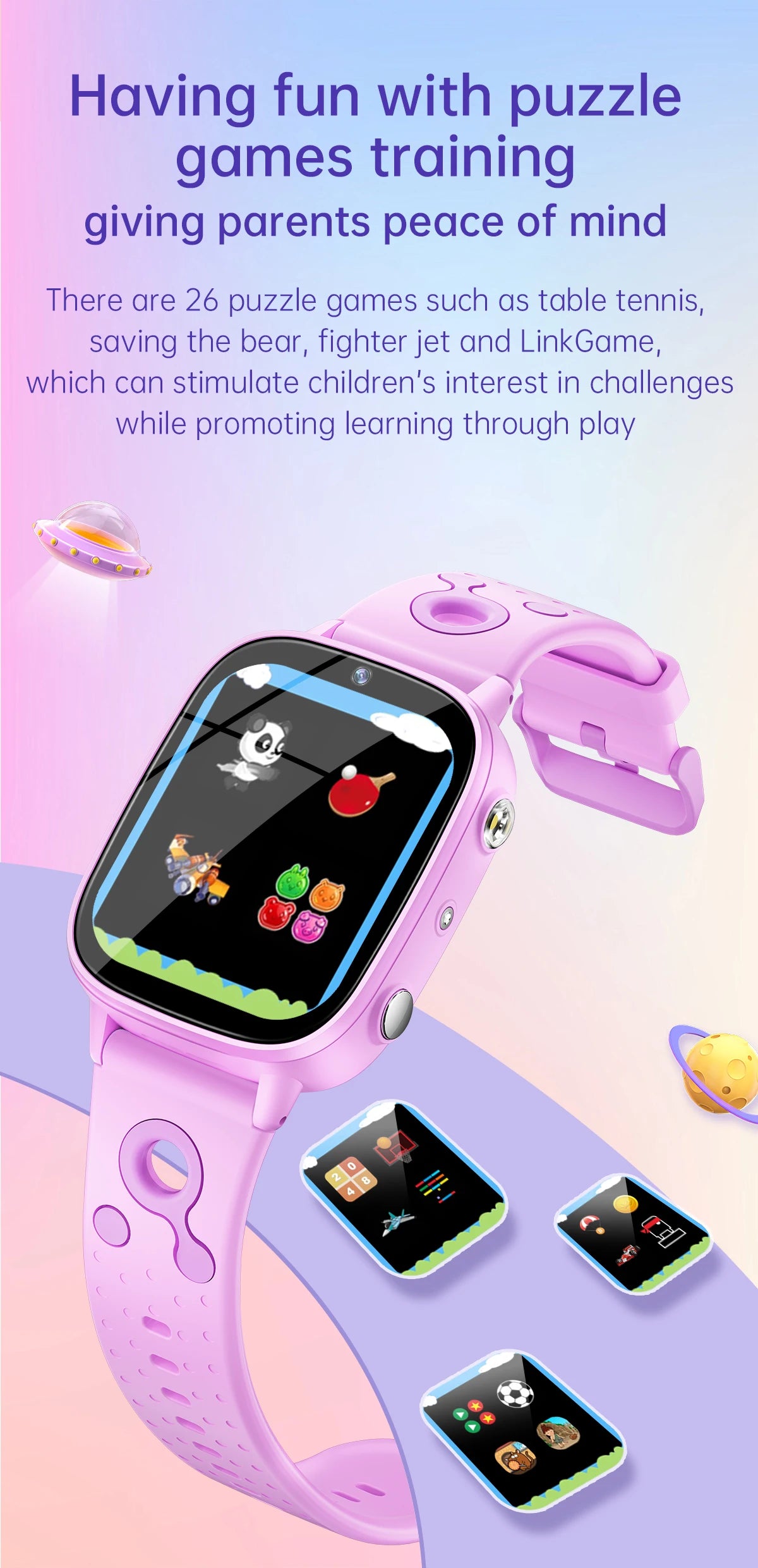 2025 nouveaux enfants jouet jeu montre HD écran tactile caméra 26 jeux surveillance du sommeil réveil calculatrice cadeau d'anniversaire garçon fille