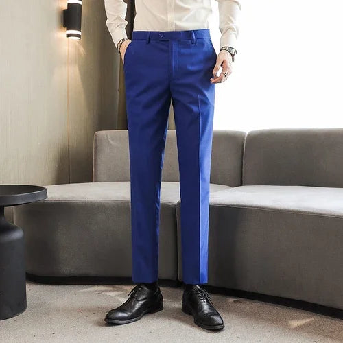 Pantalons formels hommes 2024 nouveau élégant homme bureau travail pantalon décontracté élastique coton pantalon hommes 17 couleurs pantalons Hombre