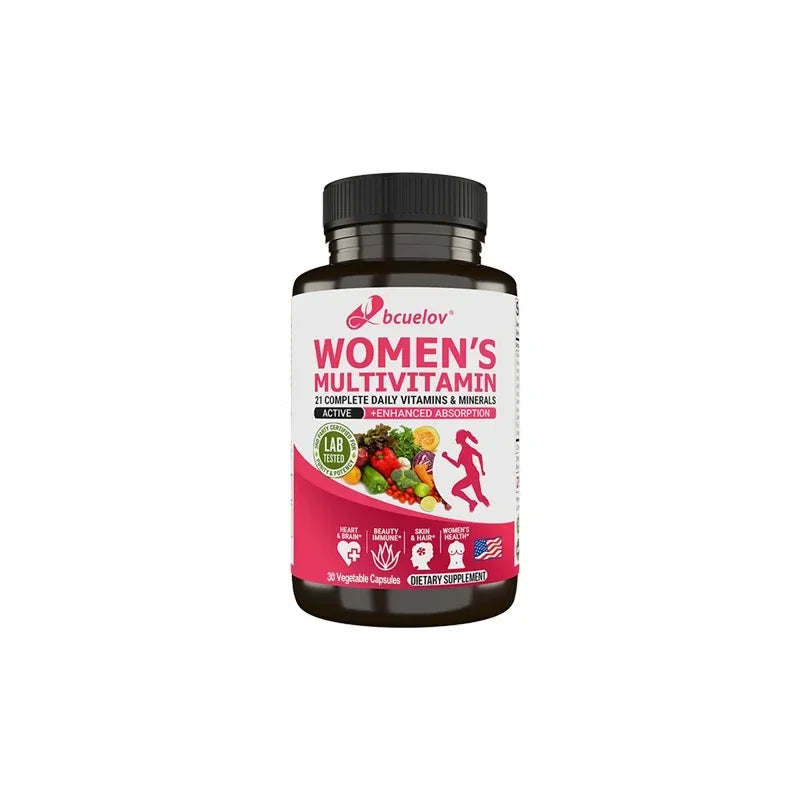 Supplément multivitaminé multiminéral pour femme - Magnésium Biotine Calcium Zinc Sélénium - Soutient les articulations de la peau des ongles