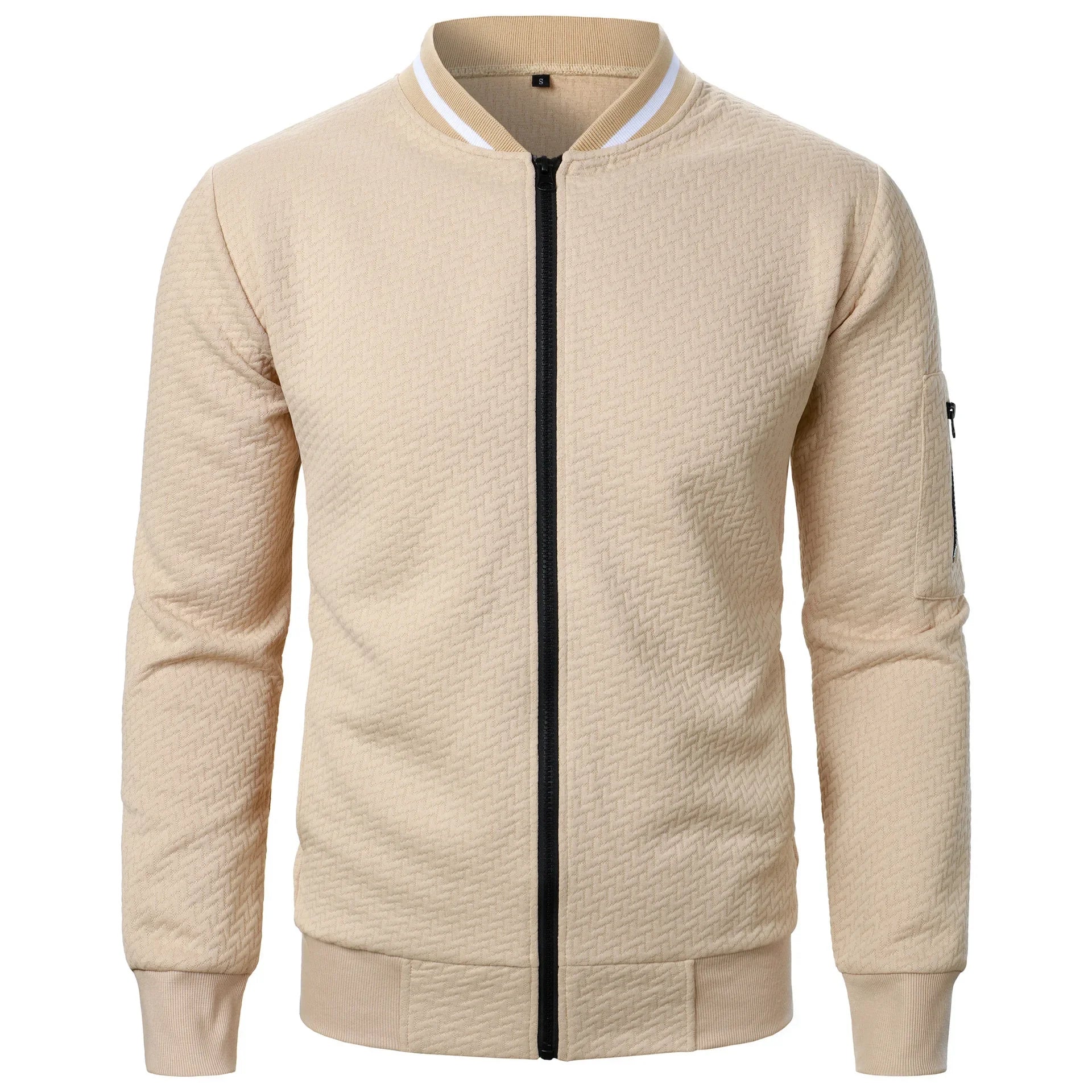 Veste de Baseball pour hommes, Streetwear, nouvelle mode d'automne, vestes décontractées de couleur unie pour hommes, manteau en tissu Jacquard pour hommes