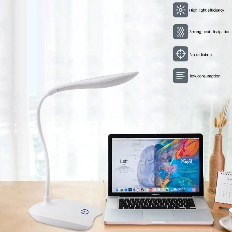 LED desk lamp powered by USB, eye protection, night light for bedroom, reading lamp for students, bedside lamp