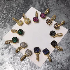 Boucles d'oreilles classiques en forme de bonbon, incrustation de Zircon, ruche en cristal, nid d'abeille, plaqué or, goutte d'eau, cadeau pour femmes, bijoux à la mode