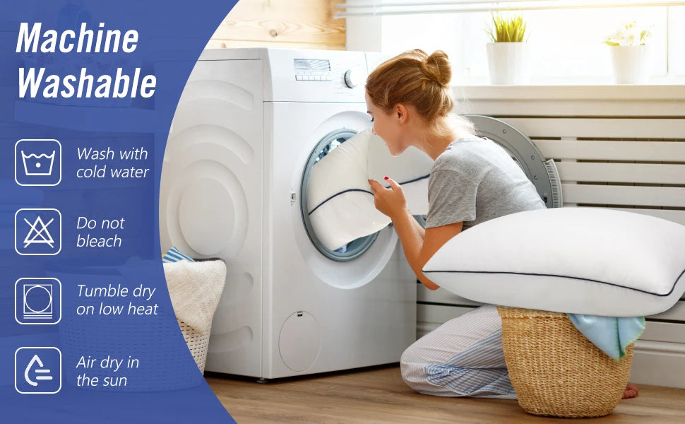 Oreillers de lit rafraîchissants, microfibre 3D de luxe, housse respirante pour dormeurs latérales, dos et ventre, réduit la douleur au cou, paquet de 4