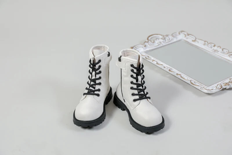 Bottes d'équitation pour enfants, chaussures de marque blanches, souples et décontractées à plateforme, nouvelle collection automne