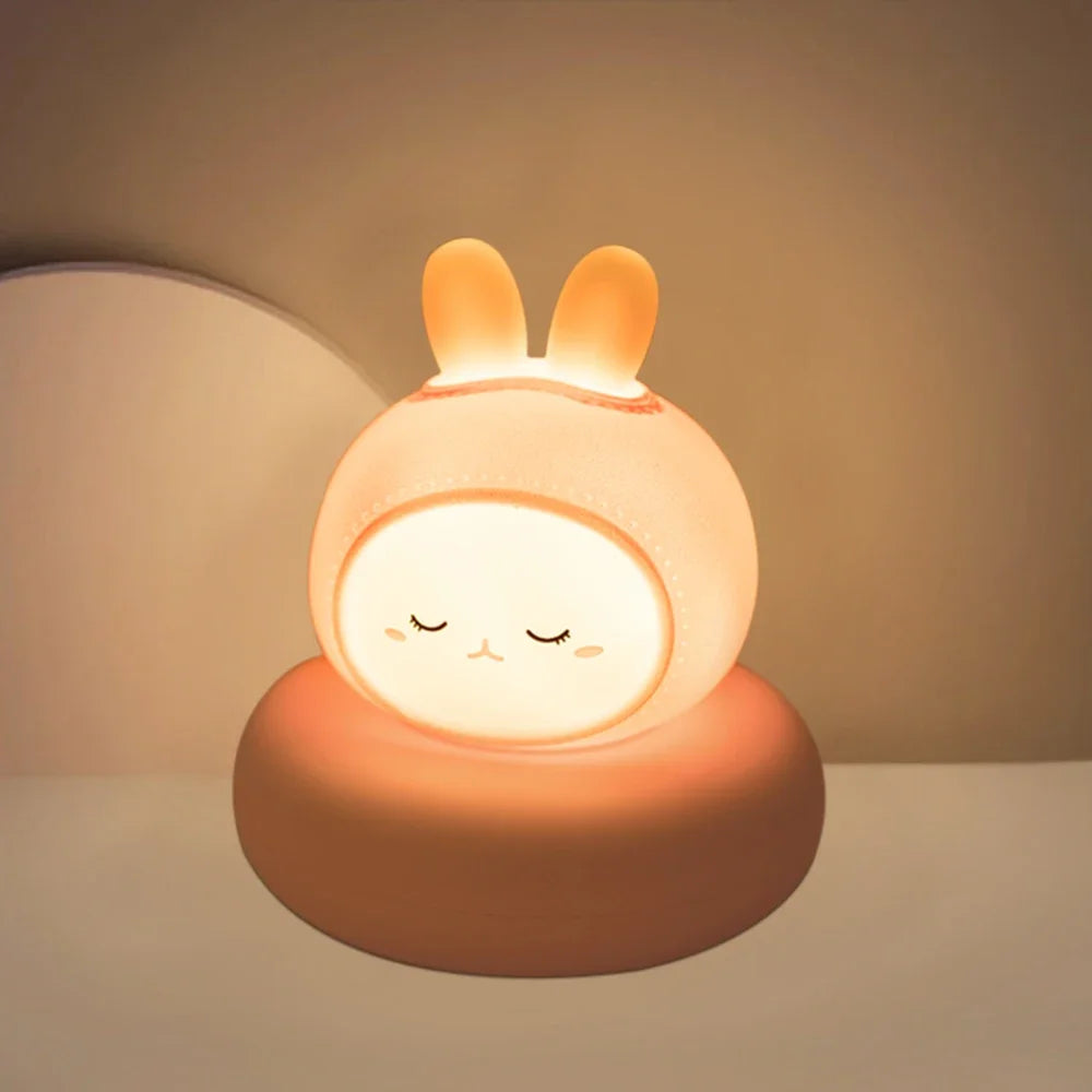Veilleuse en forme d'animal mignon pour enfants, 3 niveaux, variable, lampe de couchage, commande tactile, veilleuse pour l'allaitement, décor pour tout-petits
