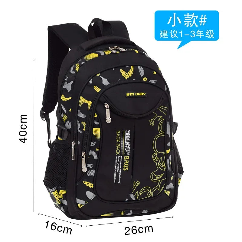 SR-Sac à Dos d'École Primaire Étanche pour Garçon, Cartable de Livres, Orth4WD