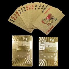 Carte de Poker en feuille d'or cartes à jouer en plastique de Style européen accessoires jeu de cartes étanches outils magiques