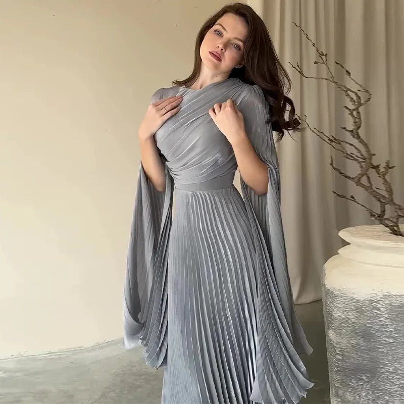 Women's Muslim Jalabiya-Abaya, Pleated Evening Dress, Educational Long Dress, Ramadan Abayas, Arabic Caftan, Morocco, Dubai, Islam