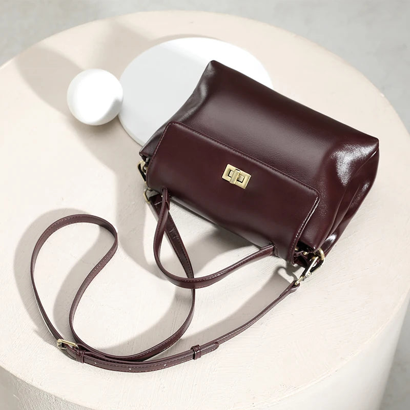 Sac fourre-tout en cuir de vachette véritable pour femme, sac à main en cuir souple pour femme, sacs à bandoulière à la mode, designer de luxe, initié féminin