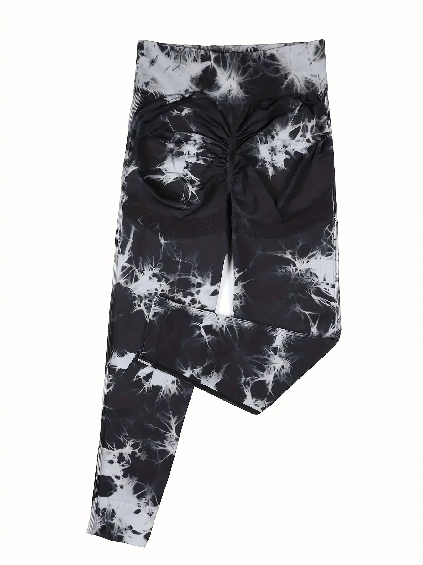 Women's seamless gym leggings, yoga pants, tie-dye, exercise tights, tummy control, high waist, workout pants