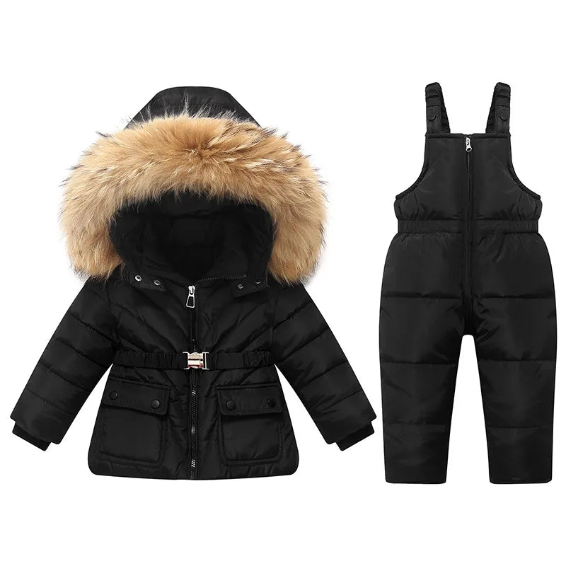 OLEKID 2025 hiver enfants fille doudoune enfant en bas âge fille combinaison 2 pièces ensemble de vêtements 1-5 ans enfants bébé filles vêtements d'extérieur vêtements de neige