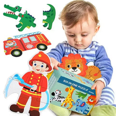 Puzzle en bois pour bébé jouets Montessori dos boîte en fer pour enfants de 2 3 et 4 ans